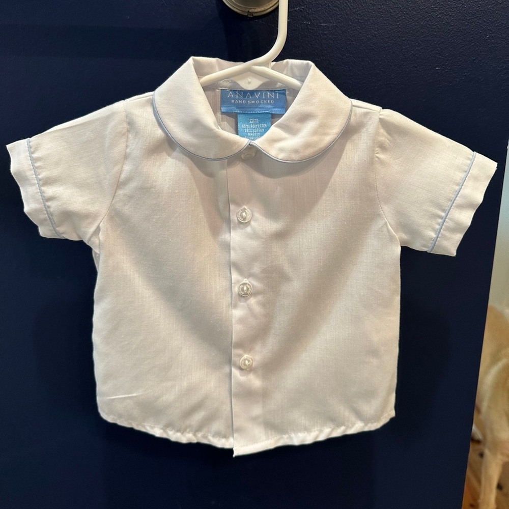 Anavini boys white button top 6 month